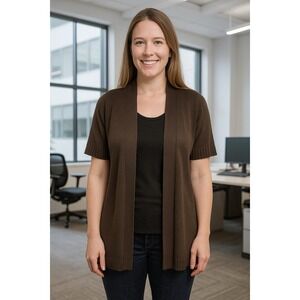 Croft &‎ Barrow Women's Small Brown~The Classic Cardigan~NWT